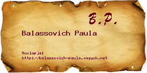 Balassovich Paula névjegykártya